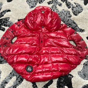 I live my dog red puffer jacket size medium